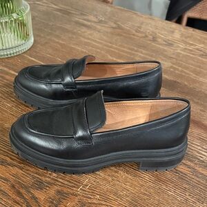 Madewell Black Leather Chunky Loafers